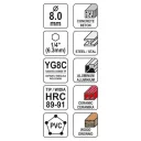 Yato YT-44785 univerzális fúrószár 1/4" hex - 8 mm