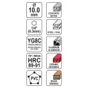 Yato YT-44786 univerzális fúrószár 1/4" hex - 10 mm