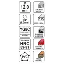 Yato YT-44787 univerzális fúrószár 1/4" hex - 12 mm