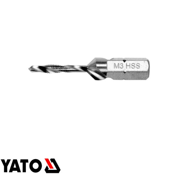 Yato YT-44840 kombinált gépi fúró-menetfúró HSS-M2 (1/4" hex) - M3