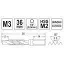 Yato YT-44840 kombinált gépi fúró-menetfúró HSS-M2 (1/4" hex) - M3