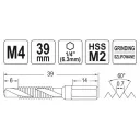 Yato YT-44841 kombinált gépi fúró-menetfúró HSS-M2 (1/4" hex) - M4