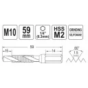 Yato YT-44847 kombinált gépi fúró-menetfúró HSS-M2 (1/4" hex) - M10