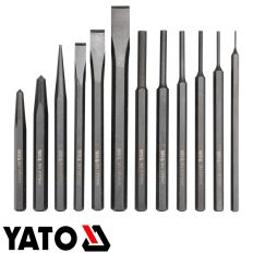   Yato YT-4714 laposvágó, kiütő és pontozó készlet CrV, 12 részes