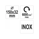 Yato YT-47554 körkefe 150 mm inox (32mm univerzális furat)