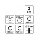 Yato YT-4755 csapos fazékkefe és körkefe készlet, 3 részes acél