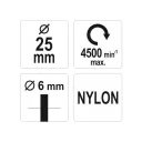 Yato YT-47780 ecsetkefe, csapos 25 mm nylon