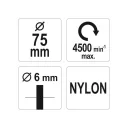 Yato YT-47782 fazékkefe, csapos 75 mm nylon