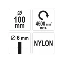Yato YT-47792 körkefe, csapos 100 mm nylon