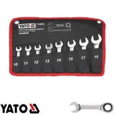   Yato YT-49123 racsnis rövid csillag-villás kulcs készlet, CrV 10-19 mm  (8 részes)