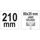 Yato YT-5141 áttételes lemezhajlító fogó, egyenes  - 210 mm (80x35 mm pofa)