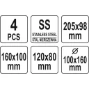 Yato YT-52788 asztalos kaparó készlet, 4 részes, rozsdamentes acél