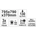 Yato YT-55210 szerszámkocsi, 3 tálcás