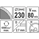 Yato YT-6015 gyémánttárcsa (folyamatos élű) (burkolóanyag), Ø 230x2.7x22.2 mm