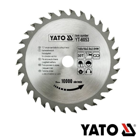 Yato YT-6053 körfűrészlap (fa), Ø 140x2.8/2.0x16.0 mm, 30T