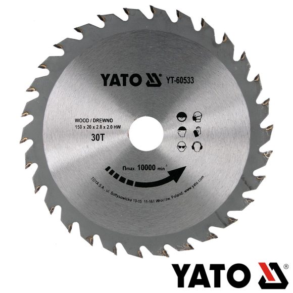 Yato YT-60533 körfűrészlap (fa), Ø 150x2.8/2.0x20.0 mm, 30T