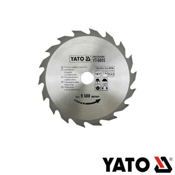 Yato YT-6055 körfűrészlap (fa), Ø 160x2.8/2.0x20.0 mm, 18T