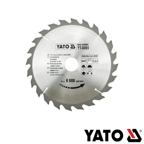 Yato YT-6065 körfűrészlap (fa), Ø 200x3.2/2.2x30.0 mm, 24T