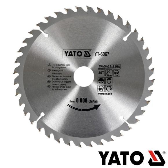 Yato YT-6067 körfűrészlap (fa), Ø 210x3.2/2.2x30.0 mm, 40T