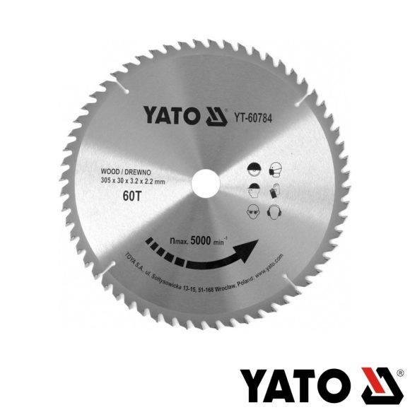 Yato YT-60784 körfűrészlap (fa), Ø 305x3.2/2.2x30.0 mm, 60T