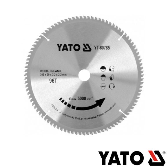 Yato YT-60785 körfűrészlap (fa), Ø 305x3.2/2.2x30.0 mm, 96T