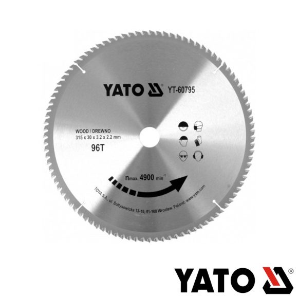 Yato YT-60795 körfűrészlap (fa), Ø 315x3.2/2.2x30.0 mm, 96T