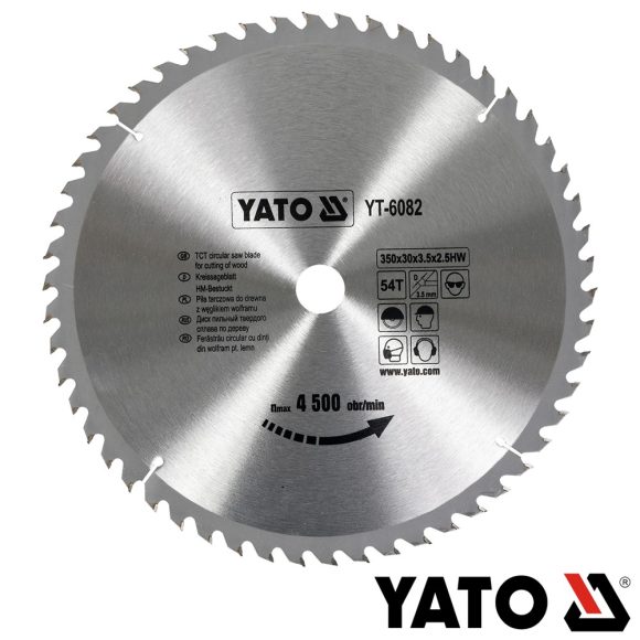 Yato YT-6082 körfűrészlap (fa), Ø 350x3.5/2.5x30.0 mm, 54T