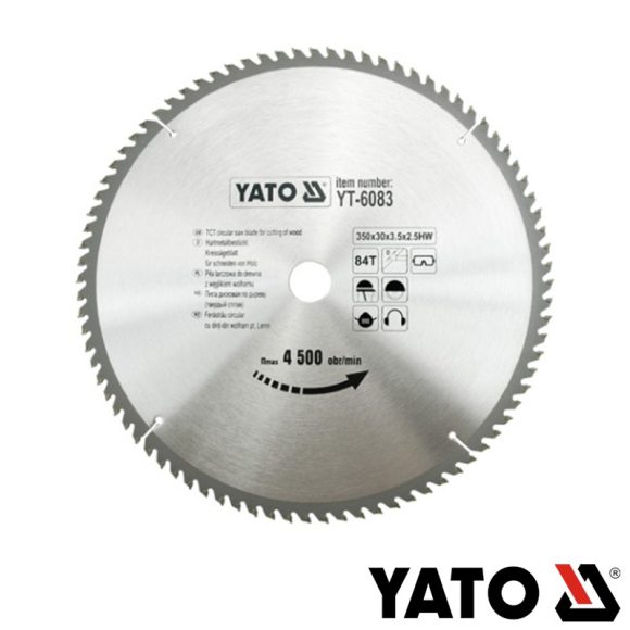 Yato YT-6083 körfűrészlap (fa), Ø 350x3.5/2.5x30.0 mm, 84T