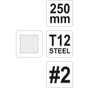 Yato YT-6229 négyszögletes reszelő, közepesen durva - 250 mm