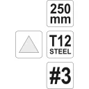 Yato YT-6234 háromszög reszelő, finom - 250 mm