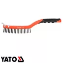 Yato YT-6331 drótkefe hajlított műanyag nyéllel + kaparó, 3 soros - 340 mm