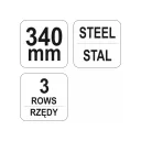Yato YT-6331 drótkefe hajlított műanyag nyéllel + kaparó, 3 soros - 340 mm
