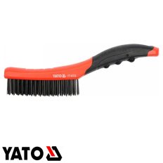   Yato YT-6332 drótkefe hajlított műanyag nyéllel, 4 soros - 260 mm