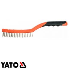   Yato YT-6335 inox drótkefe hajlított műanyag nyéllel, 3 soros - 340 mm