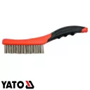 Yato YT-6338 inox drótkefe hajlított műanyag nyéllel, 4 soros - 260 mm