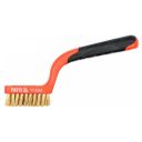 Yato YT-6343 sárgaréz drótkefe hajlított műanyag nyéllel, 3 soros - 180 mm