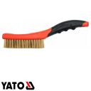 Yato YT-6344 sárgaréz drótkefe hajlított műanyag nyéllel, 4 soros - 260 mm