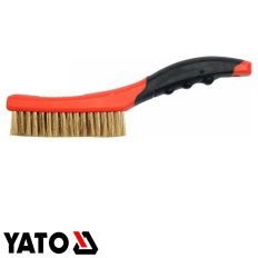   Yato YT-6344 sárgaréz drótkefe hajlított műanyag nyéllel, 4 soros - 260 mm