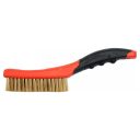 Yato YT-6344 sárgaréz drótkefe hajlított műanyag nyéllel, 4 soros - 260 mm