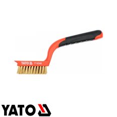   Yato YT-6346 sárgaréz drótkefe hajlított műanyag nyéllel, 5 soros - 180 mm