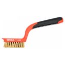 Yato YT-6346 sárgaréz drótkefe hajlított műanyag nyéllel, 5 soros - 180 mm