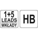 YATO YT-69281 ácsceruza tölthető HB, 5 db grafitbetéttel