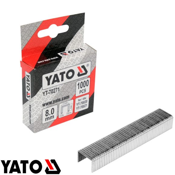 Yato YT-70271 tűzőkapocs (szögletes), 1.2x11.3 mm - 8 mm (1000 db)