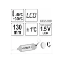 Yato YT-72971 digitális hőmérő szondával - 130 mm (-50 - 300 °C)