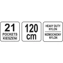 Yato YT-7400 szög és szerszámtartó övtáska, 21 zsebes, 120 cm