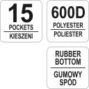 Yato YT-74361 szerszámtartó táska 16" (15 zsebes)