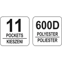 Yato YT-74373 nyitott szerszámtartó táska 22" (csővázas, 11 zsebes)