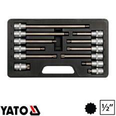   Yato YT-7753 Spline dugókulcs bit készlet, S2 acél, 1/2" (12 részes, M5-M17)