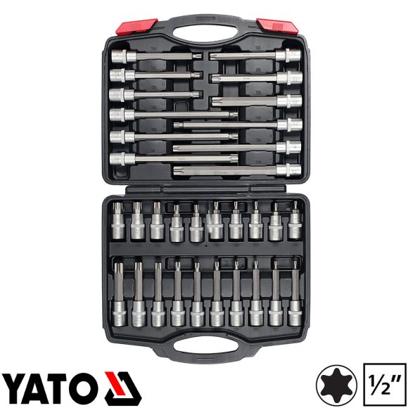 Yato YT-77541 Torx dugókulcs bit készlet T20-T70, S2 acél, 1/2" (32 részes)