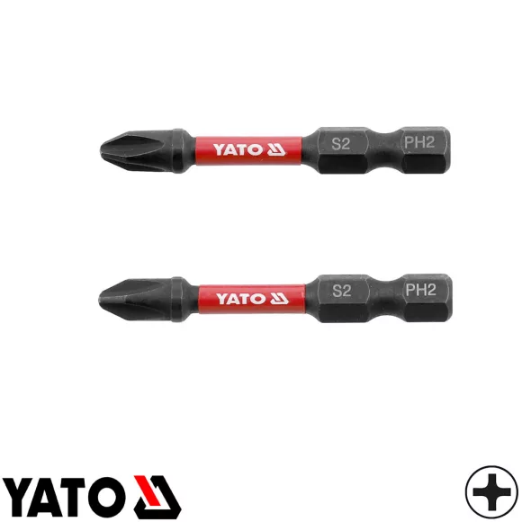 YATO YT-78041 Impact ütvecsavarozó bit S2, 1/4" - PH2 x 50 mm (2 darab)